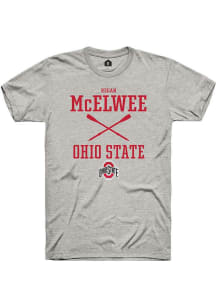 Regan McElwee  Ohio State Buckeyes Ash Rally NIL Sport Icon Short Sleeve T Shirt