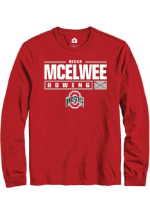 Regan McElwee  Ohio State Buckeyes Red Rally NIL Stacked Box Long Sleeve T Shirt