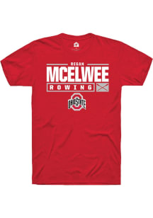 Regan McElwee  Ohio State Buckeyes Red Rally NIL Stacked Box Short Sleeve T Shirt