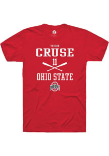 Taylor Cruse  Ohio State Buckeyes Red Rally NIL Sport Icon Short Sleeve T Shirt