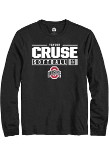 Taylor Cruse  Ohio State Buckeyes Black Rally NIL Stacked Box Long Sleeve T Shirt