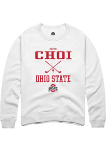 Faith Choi  Rally Ohio State Buckeyes Mens White NIL Sport Icon Long Sleeve Crew Sweatshirt