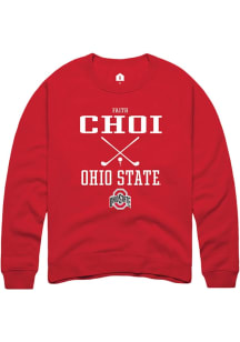 Faith Choi  Rally Ohio State Buckeyes Mens Red NIL Sport Icon Long Sleeve Crew Sweatshirt