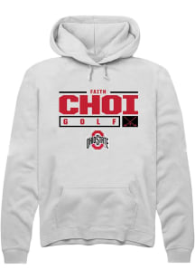 Faith Choi  Rally Ohio State Buckeyes Mens White NIL Stacked Box Long Sleeve Hoodie