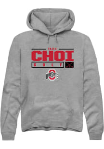 Faith Choi  Rally Ohio State Buckeyes Mens Graphite NIL Stacked Box Long Sleeve Hoodie