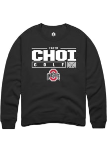 Faith Choi  Rally Ohio State Buckeyes Mens Black NIL Stacked Box Long Sleeve Crew Sweatshirt