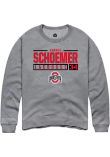 Audrey Schoemer  Rally Ohio State Buckeyes Mens Graphite NIL Stacked Box Long Sleeve Crew Sweatshi..