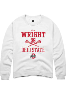 Ella Wright  Rally Ohio State Buckeyes Mens White NIL Sport Icon Long Sleeve Crew Sweatshirt