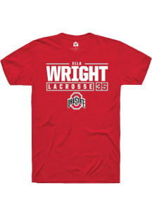 Ella Wright  Ohio State Buckeyes Red Rally NIL Stacked Box Short Sleeve T Shirt