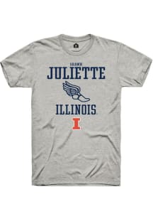 Shawn Juliette  Illinois Fighting Illini Ash Rally NIL Sport Icon Track Short Sleeve T Shirt