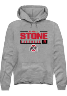 Kampbell Stone  Rally Ohio State Buckeyes Mens Graphite NIL Stacked Box Long Sleeve Hoodie
