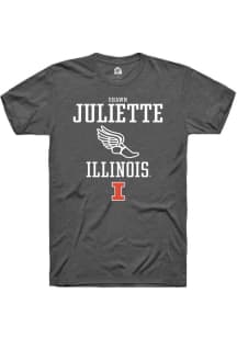 Shawn Juliette  Illinois Fighting Illini Dark Grey Rally NIL Sport Icon Track Short Sleeve T Shirt