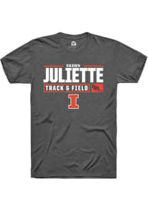 Shawn Juliette  Illinois Fighting Illini Dark Grey Rally NIL Stacked Box Track Short Sleeve T Shir..