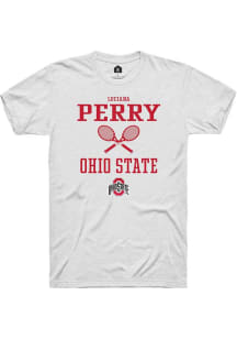 Luciana Perry  Ohio State Buckeyes White Rally NIL Sport Icon Short Sleeve T Shirt
