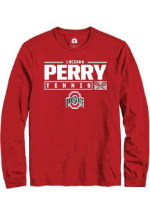 Luciana Perry  Ohio State Buckeyes Red Rally NIL Stacked Box Long Sleeve T Shirt