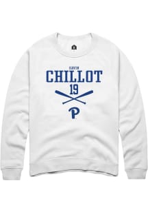 Gavin Chillot  Rally Pitt Panthers Mens White NIL Sport Icon Long Sleeve Crew Sweatshirt