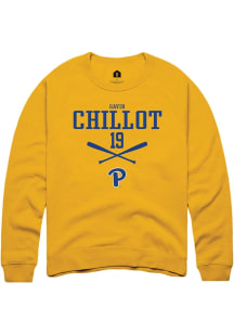Gavin Chillot  Rally Pitt Panthers Mens Gold NIL Sport Icon Long Sleeve Crew Sweatshirt