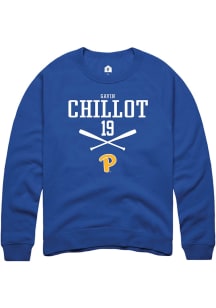 Gavin Chillot  Rally Pitt Panthers Mens Blue NIL Sport Icon Long Sleeve Crew Sweatshirt