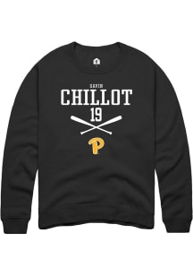 Gavin Chillot  Rally Pitt Panthers Mens Black NIL Sport Icon Long Sleeve Crew Sweatshirt