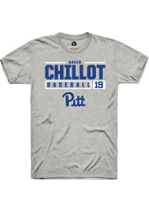 Gavin Chillot  Pitt Panthers Ash Rally NIL Stacked Box Short Sleeve T Shirt