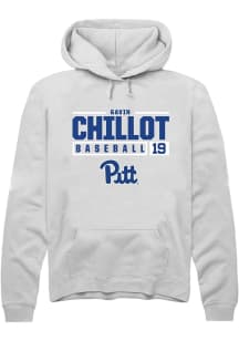 Gavin Chillot  Rally Pitt Panthers Mens White NIL Stacked Box Long Sleeve Hoodie
