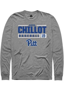 Gavin Chillot  Pitt Panthers Graphite Rally NIL Stacked Box Long Sleeve T Shirt