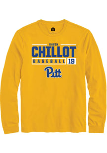 Gavin Chillot  Pitt Panthers Gold Rally NIL Stacked Box Long Sleeve T Shirt