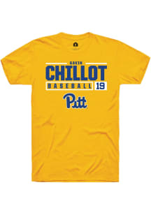 Gavin Chillot  Pitt Panthers Gold Rally NIL Stacked Box Short Sleeve T Shirt
