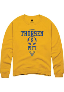 Albert Thorsen  Rally Pitt Panthers Mens Gold NIL Sport Icon Long Sleeve Crew Sweatshirt