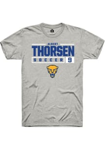 Albert Thorsen  Pitt Panthers Ash Rally NIL Stacked Box Short Sleeve T Shirt