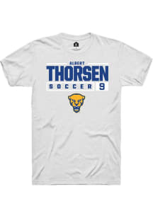 Albert Thorsen  Pitt Panthers White Rally NIL Stacked Box Short Sleeve T Shirt