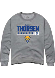 Albert Thorsen  Rally Pitt Panthers Mens Graphite NIL Stacked Box Long Sleeve Crew Sweatshirt