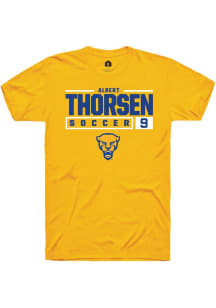 Albert Thorsen  Pitt Panthers Gold Rally NIL Stacked Box Short Sleeve T Shirt