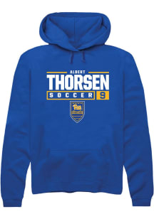 Albert Thorsen  Rally Pitt Panthers Mens Blue NIL Stacked Box Long Sleeve Hoodie