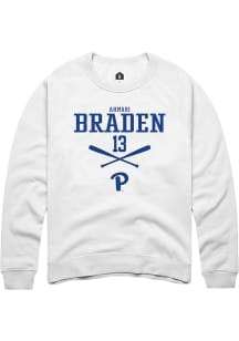Ahmari Braden  Rally Pitt Panthers Mens White NIL Sport Icon Long Sleeve Crew Sweatshirt