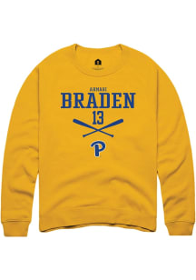Ahmari Braden  Rally Pitt Panthers Mens Gold NIL Sport Icon Long Sleeve Crew Sweatshirt