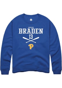 Ahmari Braden  Rally Pitt Panthers Mens Blue NIL Sport Icon Long Sleeve Crew Sweatshirt
