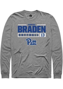 Ahmari Braden  Pitt Panthers Graphite Rally NIL Stacked Box Long Sleeve T Shirt