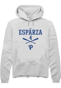 Kk Esparza  Rally Pitt Panthers Mens White NIL Sport Icon Long Sleeve Hoodie