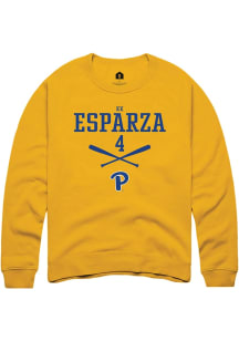 Kk Esparza  Rally Pitt Panthers Mens Gold NIL Sport Icon Long Sleeve Crew Sweatshirt