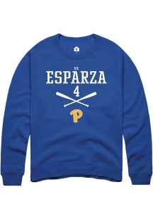 Kk Esparza  Rally Pitt Panthers Mens Blue NIL Sport Icon Long Sleeve Crew Sweatshirt
