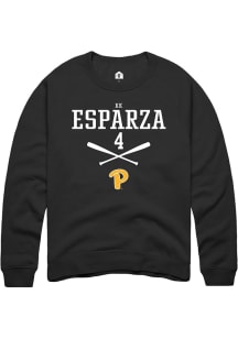 Kk Esparza  Rally Pitt Panthers Mens Black NIL Sport Icon Long Sleeve Crew Sweatshirt