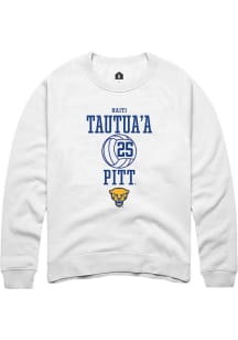 Haiti Tautua’a  Rally Pitt Panthers Mens White NIL Sport Icon Long Sleeve Crew Sweatshirt