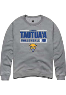 Haiti Tautua’a  Rally Pitt Panthers Mens Graphite NIL Stacked Box Long Sleeve Crew Sweatshirt