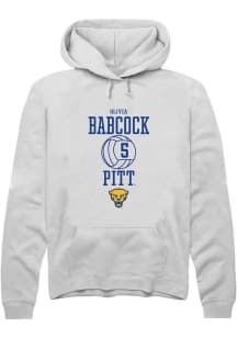 Olivia Babcock  Rally Pitt Panthers Mens White NIL Sport Icon Long Sleeve Hoodie