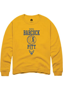 Olivia Babcock  Rally Pitt Panthers Mens Gold NIL Sport Icon Long Sleeve Crew Sweatshirt