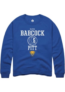 Olivia Babcock  Rally Pitt Panthers Mens Blue NIL Sport Icon Long Sleeve Crew Sweatshirt
