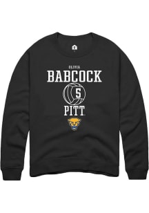 Olivia Babcock  Rally Pitt Panthers Mens Black NIL Sport Icon Long Sleeve Crew Sweatshirt