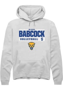 Olivia Babcock  Rally Pitt Panthers Mens White NIL Stacked Box Long Sleeve Hoodie