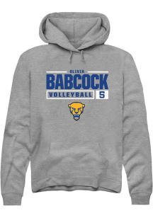 Olivia Babcock  Rally Pitt Panthers Mens Graphite NIL Stacked Box Long Sleeve Hoodie